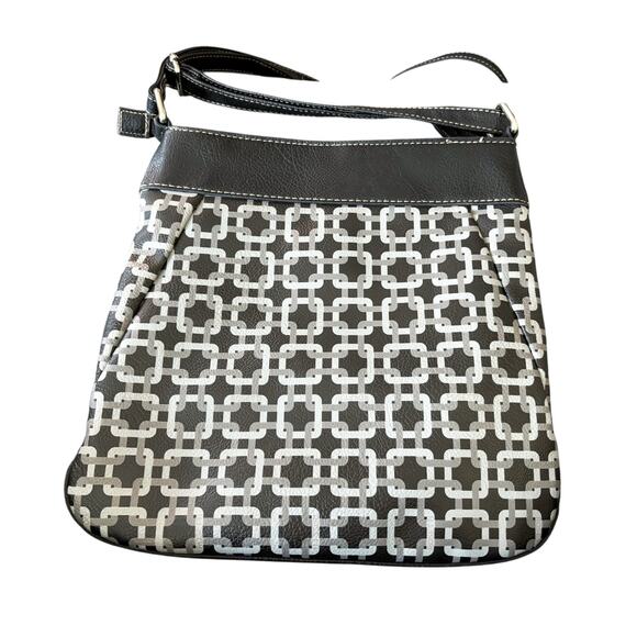 Rosetti Black/Gray Geometric Chain-Link Crossbody Purse - Picture 9 of 9